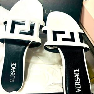White Versace Sandals